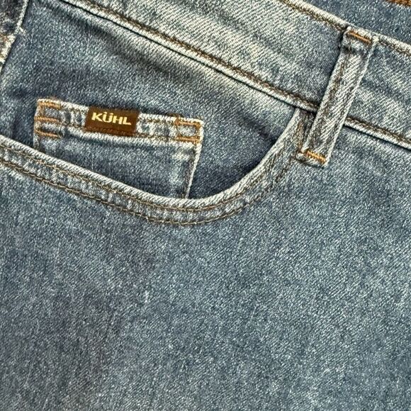 Kuhl Kontour Boyfriend Denim Straight Leg Cropped Jeans Vintage Blue Size 12 - Picture 4 of 13